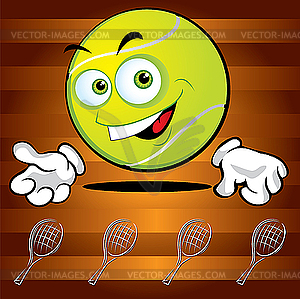 Funny smiling tennis ball - vector image