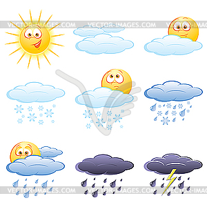 Weather icon set - vector clipart