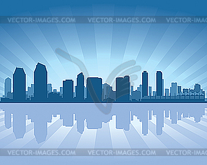 San Diego skyline - vector image