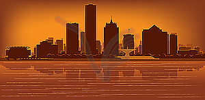 Milwaukee skyline - vector clip art