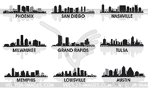 American cities - vector clip art