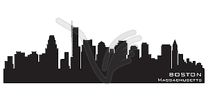 Boston, Massachusetts skyline. Detailed silhouette - vector image