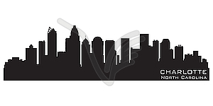 Charlotte NC skyline - vector image