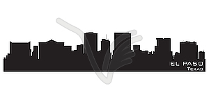 El Paso, Texas skyline. Detailed silhouette - vector image