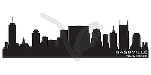 Nashville, Tennessee skyline. Detailed silhouette - vector image