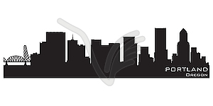 Portland skyline. Detailed silhouette - vector clipart