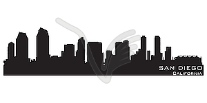 San Diego skyline - vector clipart