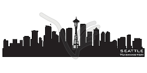 Seattle, Washington skyline. Detailed silhouette - vector clipart