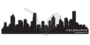 Melbourne, Australia skyline. Detailed silhouette - vector clipart