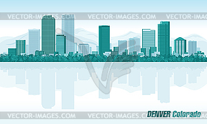 Denver Colorado detailed skyline - vector image