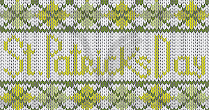 Knitted pattern with rhombus for St. Patricks Day - vector clipart / vector image