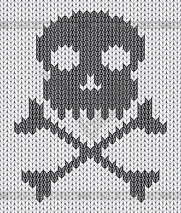 Knitted background with skull - vector clipart / vector image