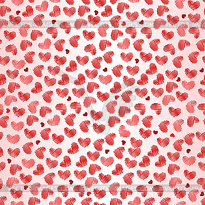 Valentine seamless hearts pattern - royalty-free vector clipart