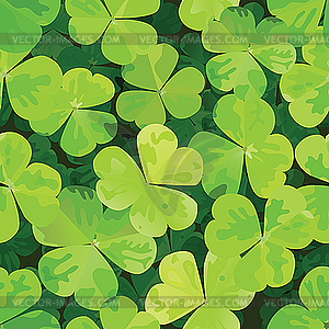 Seamless pattern with clover leaves - vector clip art