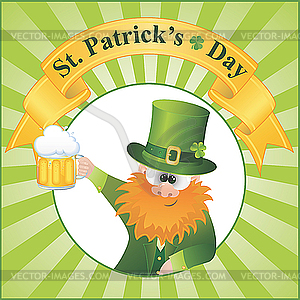 St. Patrick`s Day - Leprechaun Cartoon - stock vector clipart