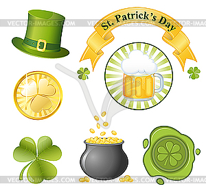 St. Patrick`s Day icon set - vector clip art