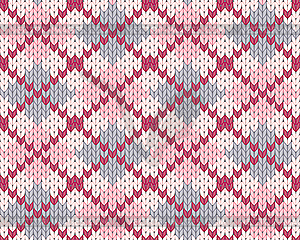 Knitted pattern with rhombus - vector clip art