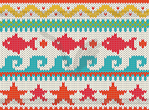 Knitted beach pattern - vector clipart