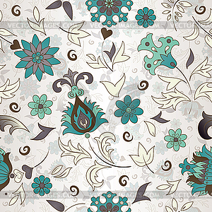 Retro flower seamless - vector clip art