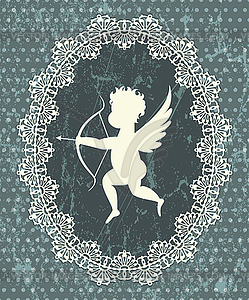 Cupid medallion - vector image