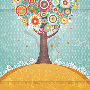 Tree with flowers - vector clipart / vector image