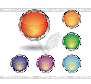 Round web buttons - vector clipart