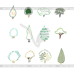 Tree design elements - vector clip art