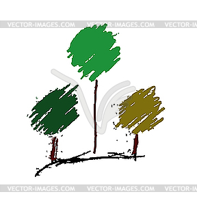 Stylized trees - vector clipart