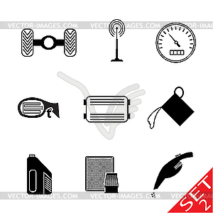Car Parts icon set - vector image