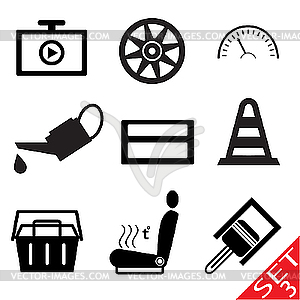 Car part icon set - vector image