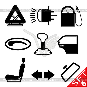 Car part icon set - vector image