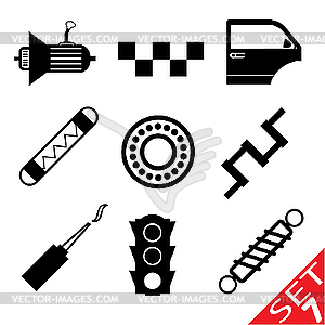 Car part icon set - vector EPS clipart