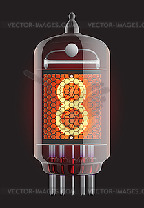 Nixie radio tube - vector clip art