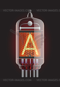 Nixie tube indicator - vector image