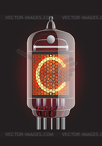 Nixie tube indicator - vector clip art