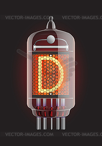 Nixie tube indicator - vector clipart