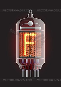 Nixie tube indicator - vector image