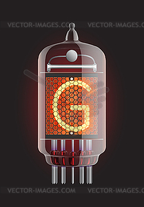 Nixie tube indicator - vector clipart