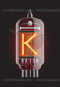 Nixie tube indicator - vector image