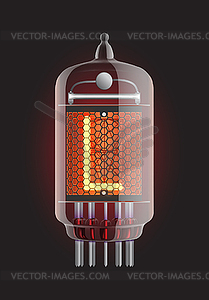 Nixie tube indicator - vector image