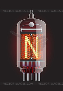 Nixie tube indicator - vector clipart