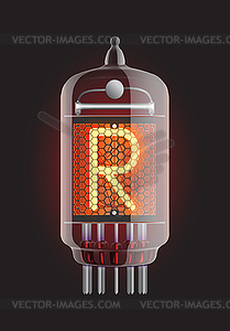 Nixie tube indicator - vector clipart
