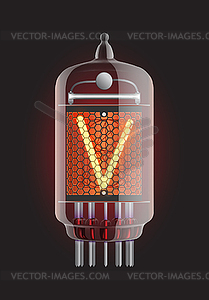 Nixie tube indicator - vector clip art