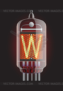 Nixie tube indicator - vector image