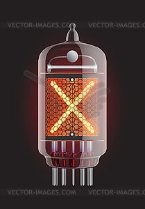 Nixie tube indicator - vector clipart