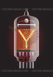 Nixie tube indicator - vector clip art