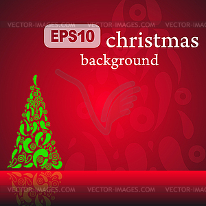 Red Christmas background - vector image