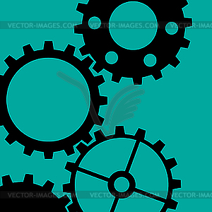 Four Gearwheels - vector clipart