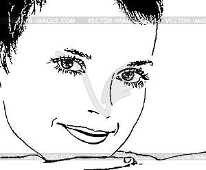 Girl smiles - vector image