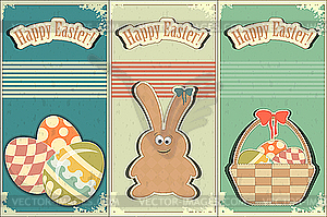 Basket of Easter Eggs and Bunny - vector image